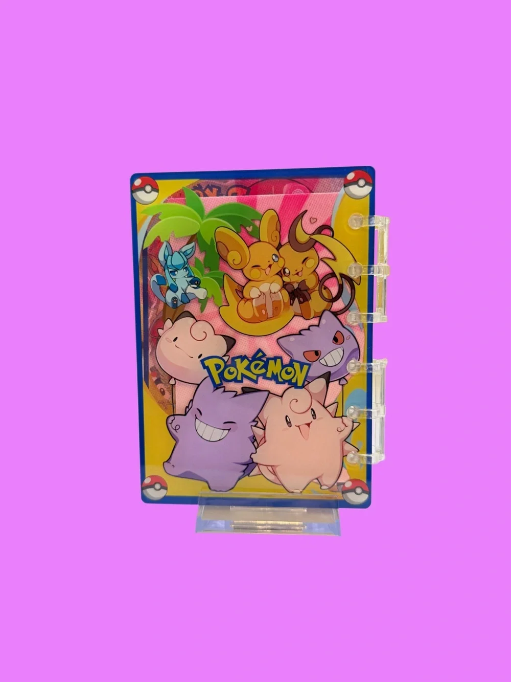 Pokémon Stationery Bundle | Acrylic Shaker Notebook + Desk Trash Bin + pens